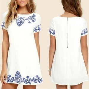 Lulus Tale to Tell Embroidered Shift Mini Dress